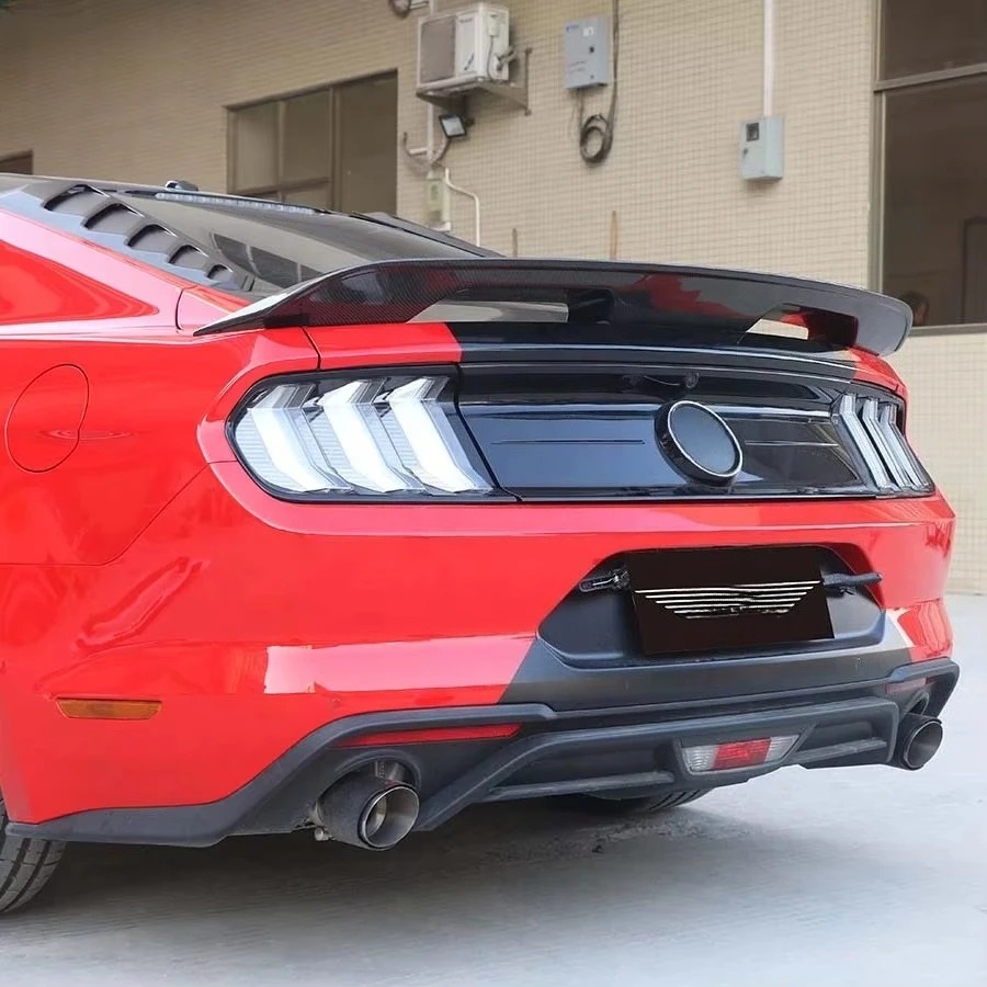 GT500 Style Carbon Fiber Rear Spoiler Tail Wing Body Kit for  Mustang GT 5.0 2.3T 2016-2022 Cars